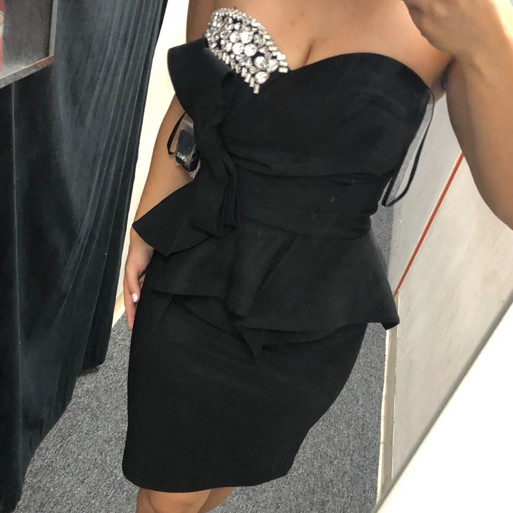 Gorgeous couture black cocktail dress